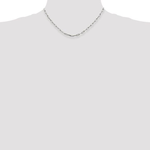 Kazi Luxury Sterling Silver 3.25mm Elongated Open Link Chain